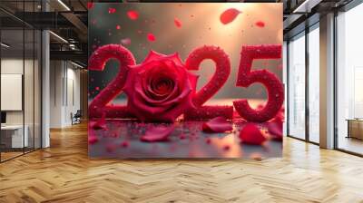 2025 poster, happy new year 2025, welcome new year,  Wall mural