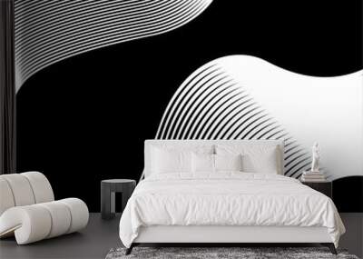 Abstrac white background with geometric and line vector. Black and White.

 Wall mural