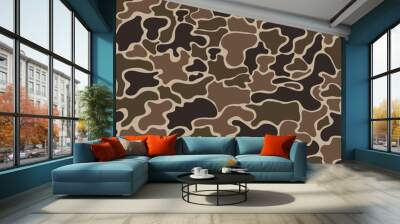 seamless pattern army camo brown color Wall mural