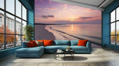 Quiet Reflections: Sunset on the Beach Wall mural