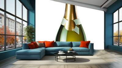 Champagne bottle isolated on white + clipping path. Wall mural