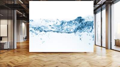 Wave. Water splashing over white background Wall mural