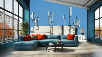 GSM transmitters on a roof Wall mural