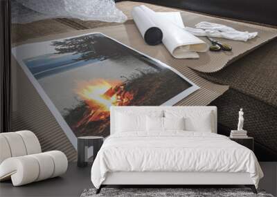 Packaging of printed wall art picture Wall mural