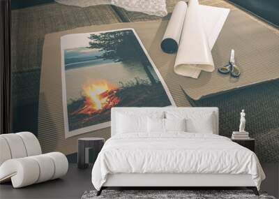 Packaging of printed wall art picture Wall mural