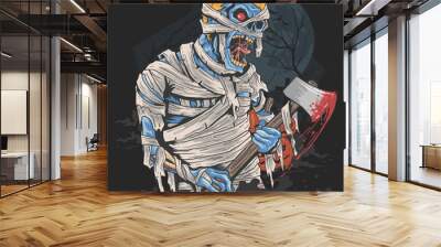 ZOMBIE MUMMY HALLOWEEN ARTWORK VECTOR Wall mural