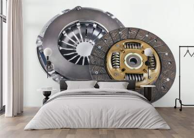 Clutch disc and clutch cover for car on a white background Wall mural