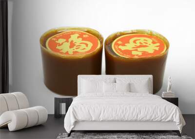 chinese new year sticky rice cakes on white background Wall mural