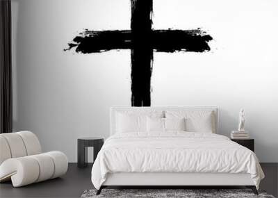  cross silhouette with blood and shadow.  stock illustration. Wall mural