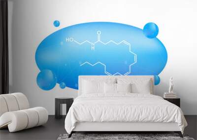 Anandamide concept chemical formula icon label, text font vector illustration Wall mural