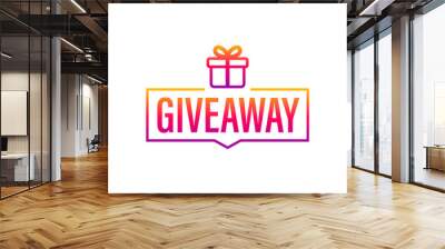 Giveaway banner for social media contests and special offer. Vector stock illustration. Wall mural