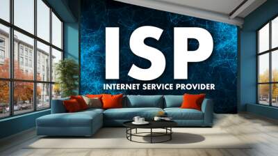 ISP - Internet Service Provider. Company that provides web access. Vector stock illustration. Wall mural