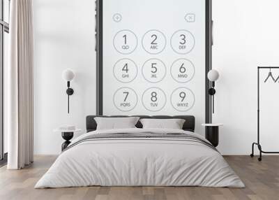 Keypad for on smartphone screen. Application Interface on mobile phone.  stock illustration. Wall mural