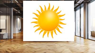 Realistic sun icon for weather design on white background.  stock illustration. Wall mural