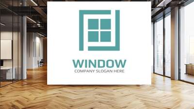 Vector of window icon. Business icon for the company. Logo for Building / Industry . Abstract symbol of window. Vector illustration. Wall mural