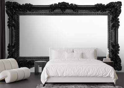 Rich black frame isolated on white background. Clipping paths included. Wall mural