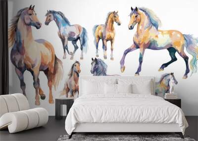 Watercolor Horse clipart for graphic resources Wall mural