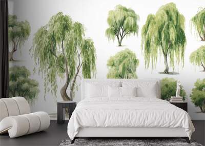 watercolor willow tree clipart for graphic resources Wall mural