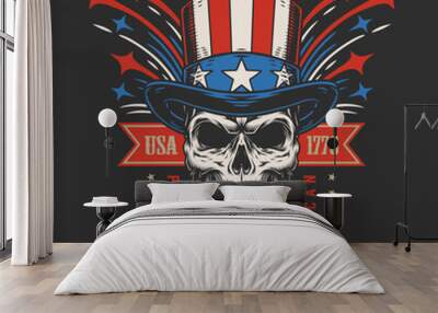 American liberty vintage flyer colorful Wall mural