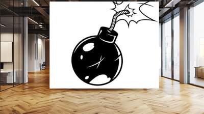 Bomb in comic style Wall mural