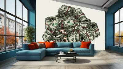 Cash money colorful vintage concept Wall mural