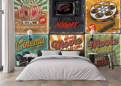 Cinema set of posters Wall mural