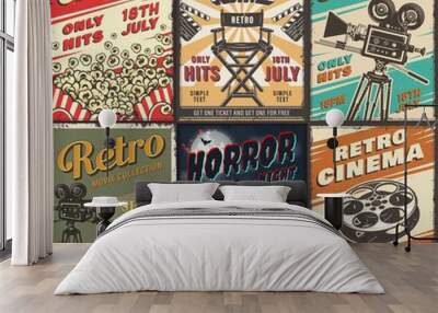 Cinema set of posters Wall mural