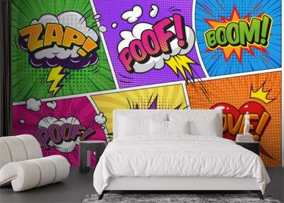 Comic bright template Wall mural