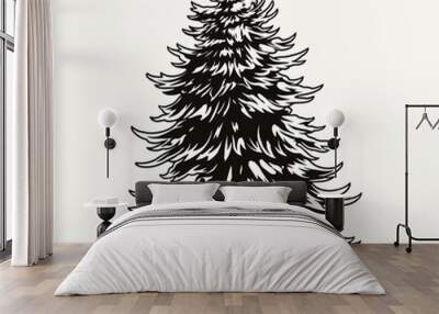 Lush fir tree vintage concept Wall mural