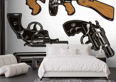 Mafia weapon elements colorful concept Wall mural