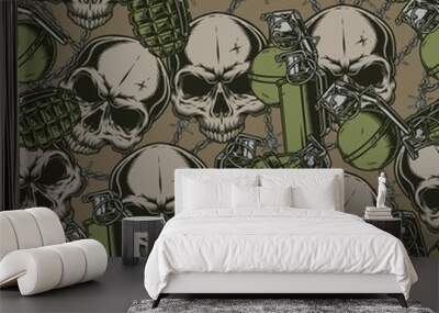 Military horror colorful pattern seamless Wall mural