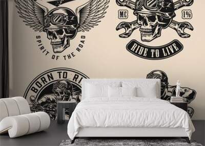 Motorcycle vintage monochrome designs Wall mural