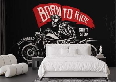 Motorcycle vintage print Wall mural