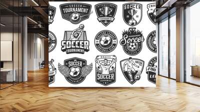 Set of soccer emblems Wall mural