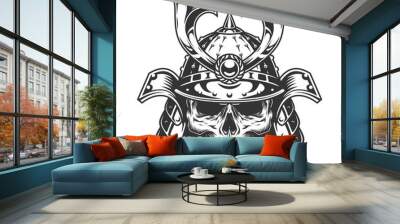 Skull in samurai helmet, Wall mural