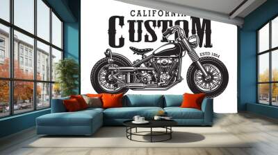 Vintage classic motorcycle logotype concept Wall mural