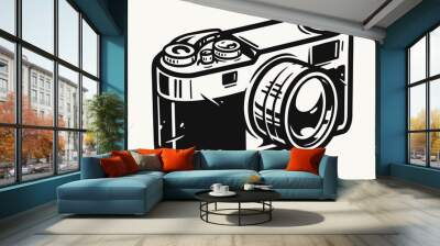 Vintage concept of retro photo camera Wall mural