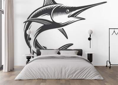 Vintage ocean swordfish concept Wall mural