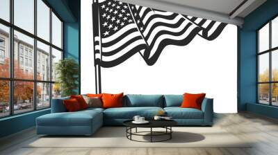 Vintage waving flag of USA template Wall mural