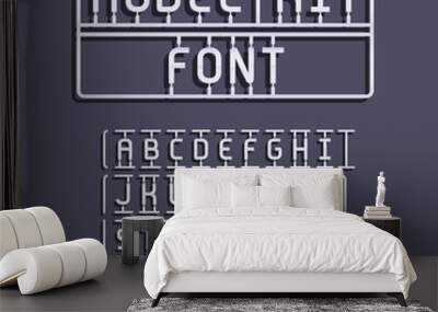 Light Model Kit Font. Letters and Numbers Wall mural