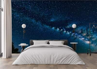 a closeup photo illustration of a night sky full of large star patterns and stars =AI generated illustration Wall mural