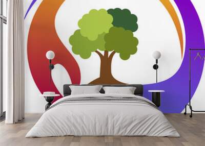 hands plant logo Wall mural