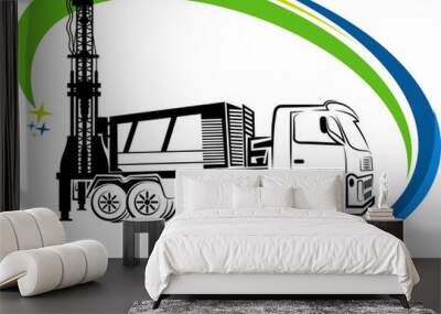 well drilling truck logo Wall mural