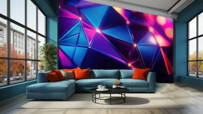 Abstract colorful light pattern on a dark background with a geometric texture for a design element Wall mural