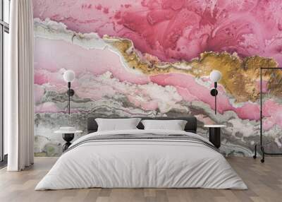 Abstract Pink and Gold Salt Flats Wall mural