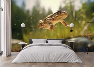 green frog 8k photography, ultra HD Wall mural