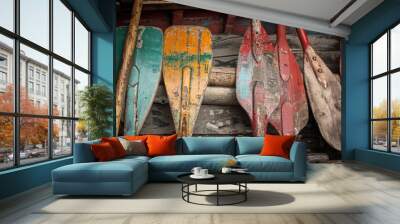 ship's oars Wall mural