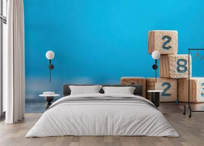 Wooden Blocks Numbered 123 Wall mural