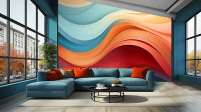 Background with a retro design featuring lines. Wall mural