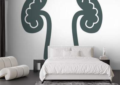 Kidney, kidneys, urology icon. Gray vector graphics. Wall mural